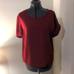 Shein Red Short Sleeve Blouse